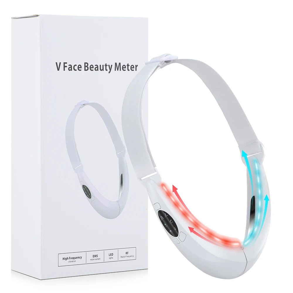 EMS Face Lifting Device LED Photon Therapy Vibration Facial Massager Face Slimming Double Chin Removal V Line Lift Belt Skincare