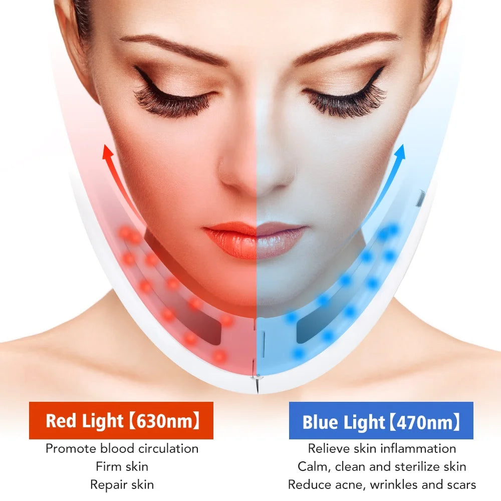 5-Modes Facial Microcurrents Massager Face Lifting Slimming Machine Skin Care Belt EMS Double Chin Reducer V Shape Beauty Device