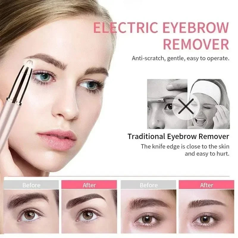 Women Mini Facial Hair Remover Electric Eyebrow Trimmer Security Hair Removal Eye Brow Epilator Shaper Shaver Painless Razor