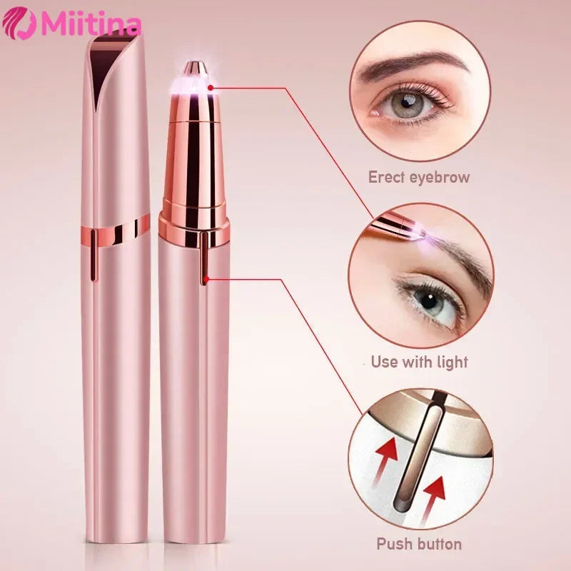 Women Mini Facial Hair Remover Electric Eyebrow Trimmer Security Hair Removal Eye Brow Epilator Shaper Shaver Painless Razor