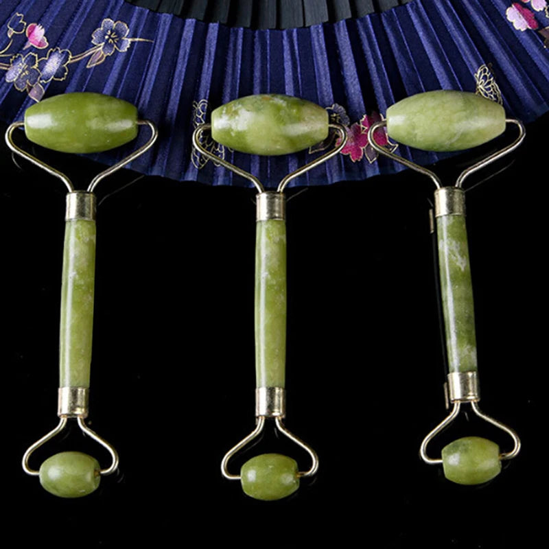 Natural Stone Face Massage Roller Double Head Facial Massage Roller Jade Face Slimming Body Head Neck