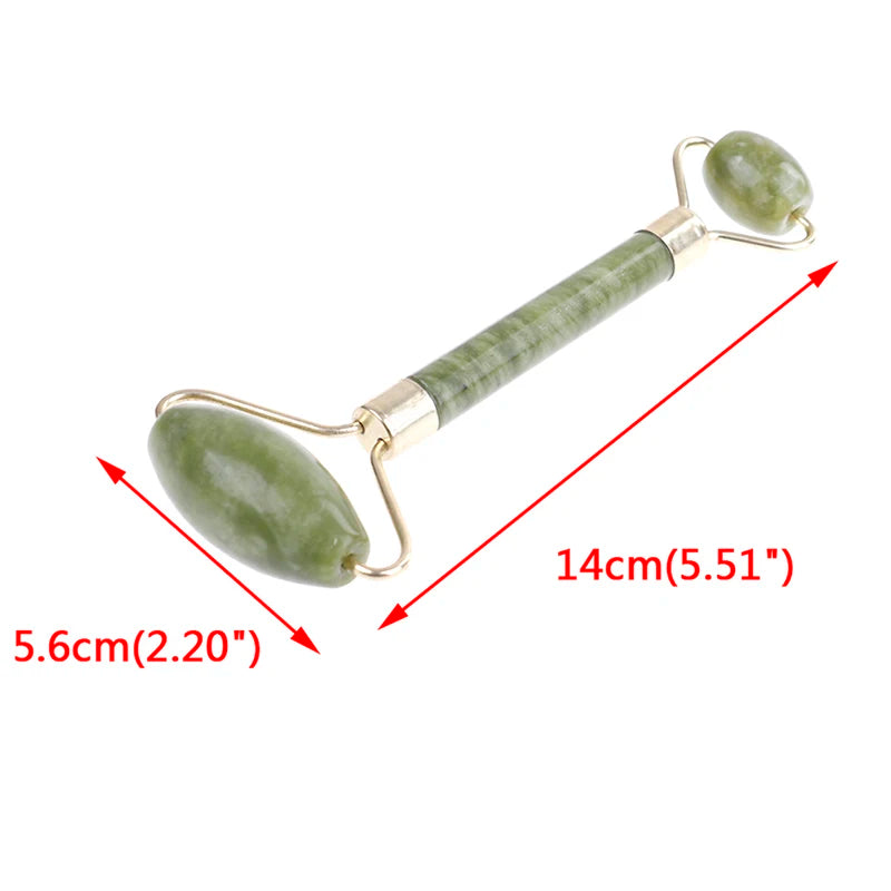 Natural Stone Face Massage Roller Double Head Facial Massage Roller Jade Face Slimming Body Head Neck