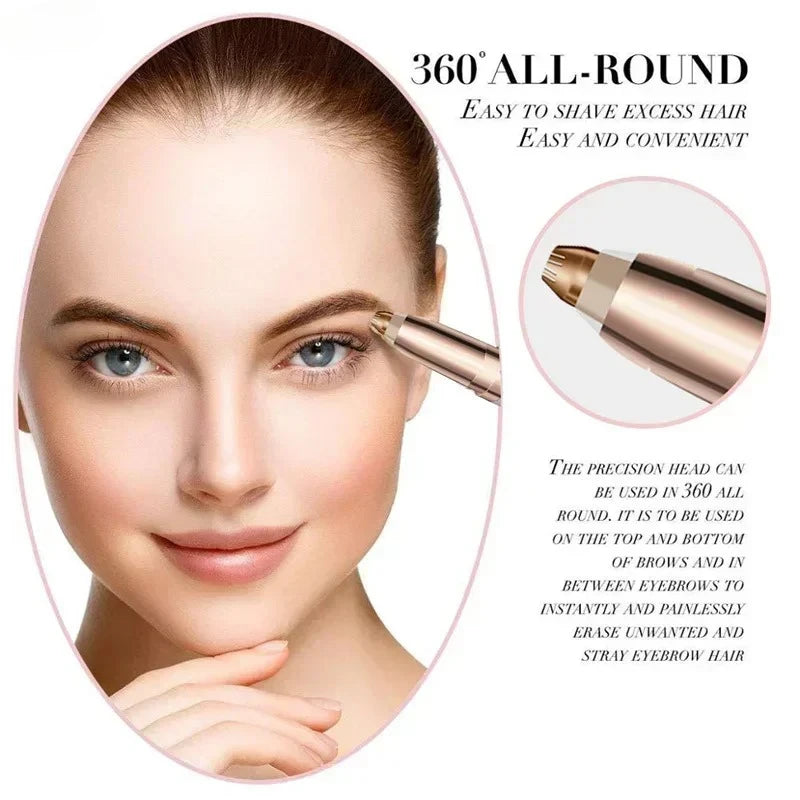 Women Mini Facial Hair Remover Electric Eyebrow Trimmer Security Hair Removal Eye Brow Epilator Shaper Shaver Painless Razor