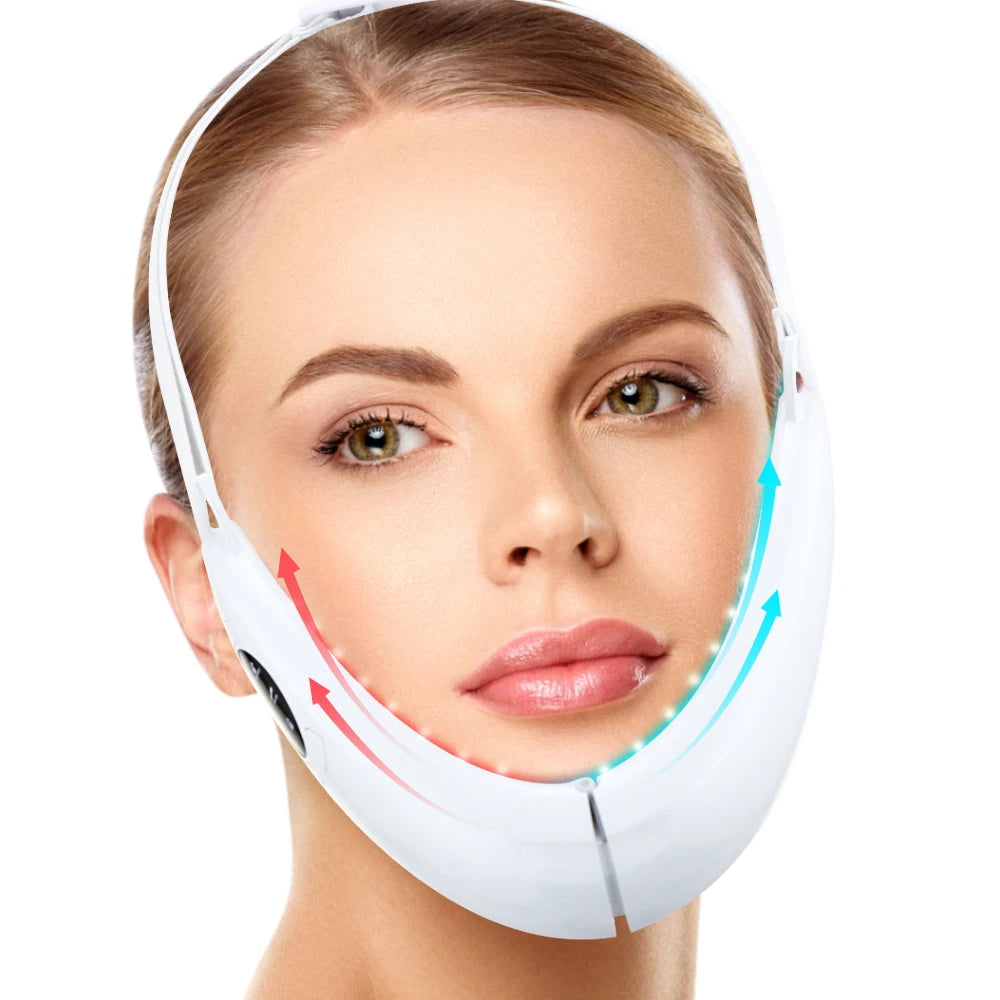 5-Modes Facial Microcurrents Massager Face Lifting Slimming Machine Skin Care Belt EMS Double Chin Reducer V Shape Beauty Device